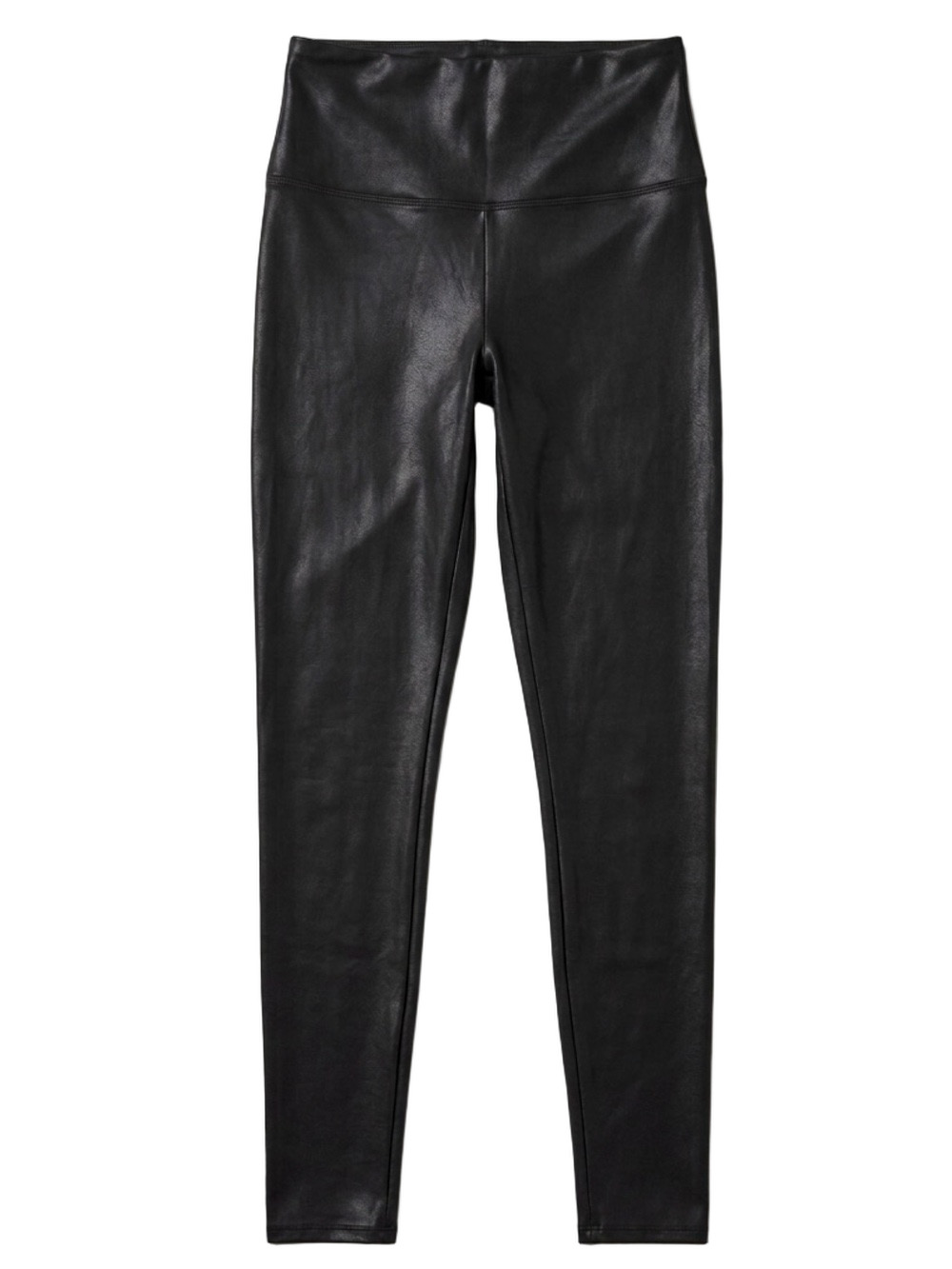 SPANX Faux Leather Leggings Black Pull On Stretch Pants Size Large